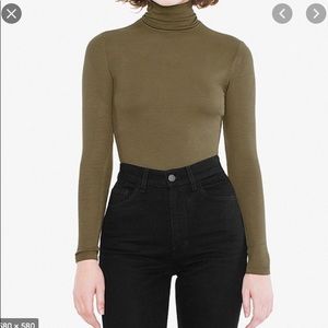 American Apparel olive turtleneck bodysuit ✨